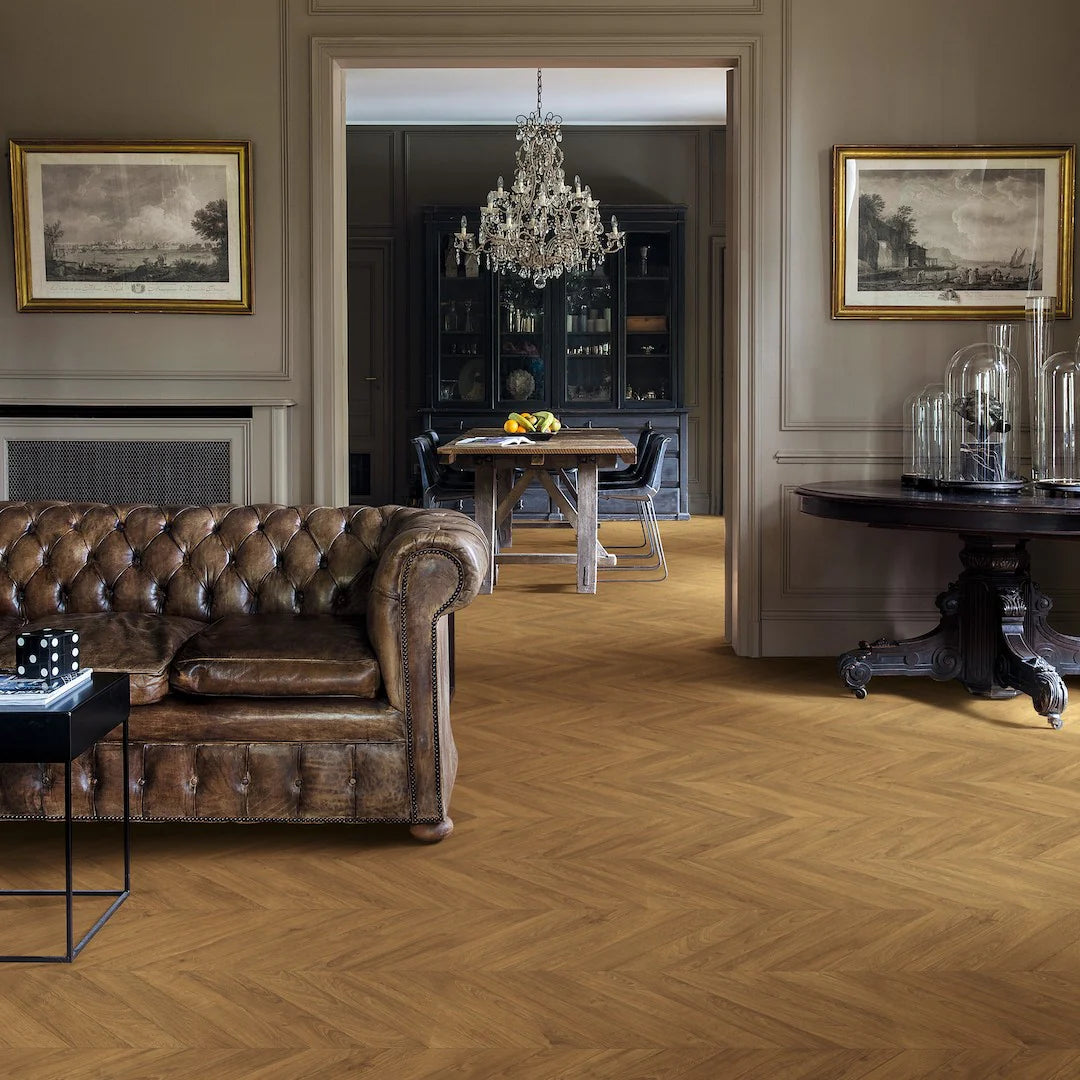 Quickstep Impressive Patterns Chevron Oak Brown